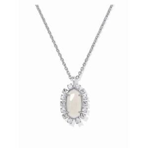 Kendra Scott Shanley Short Pendant Necklace 21” NWT Sliver Iridescent Gift Box